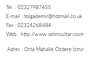 Selim Sultan Otel iletiim bilgileri